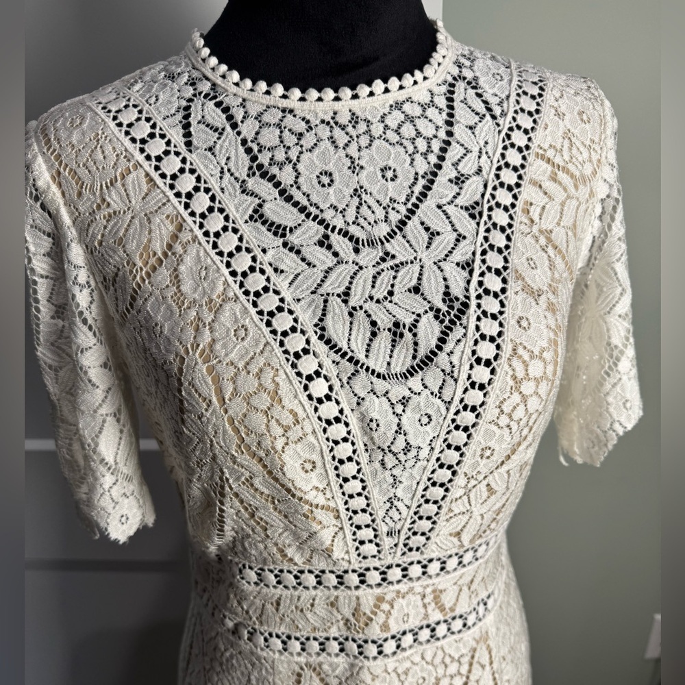 SAYLOR White Lace Mini Dress - Picture 3 of 13